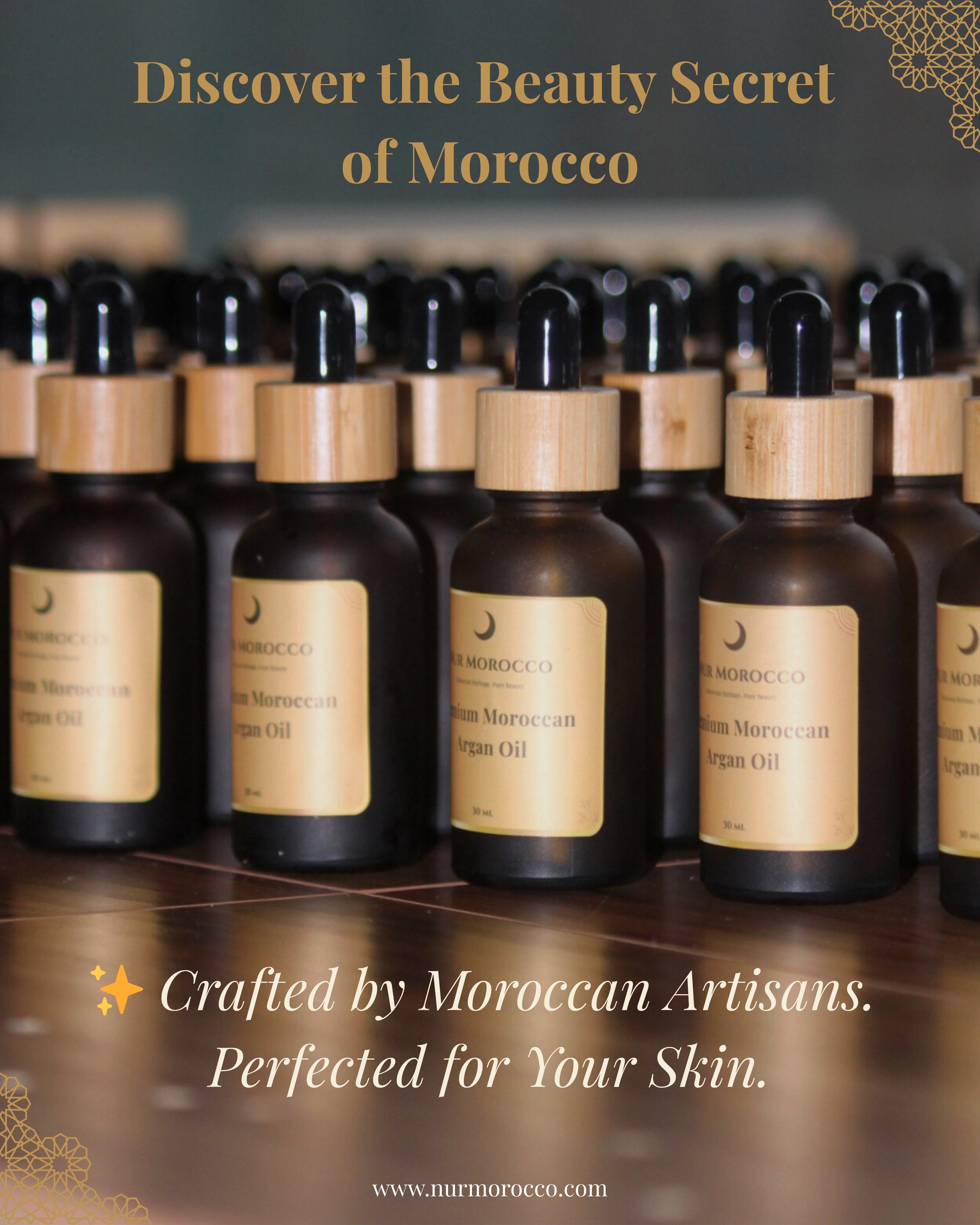 100% Pure Moroccan Argan oil sourced from women’s cooperatives.